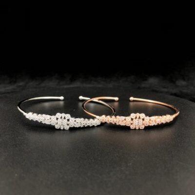 Elegant Dual-Tone Crystal Cuff Bracelet (Copy)